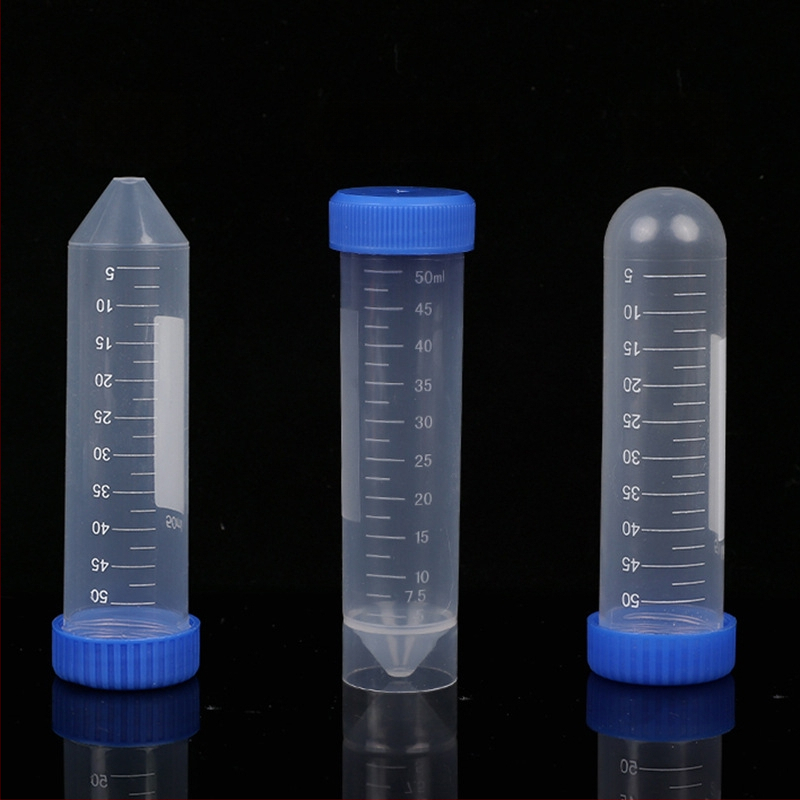 Σωληνάριο φυγοκέντρωσης με διαβαθμισμένη κλίμακα, από πλαστικό, διαφανές, με βιδωτό καπάκι, αναλώσιμο