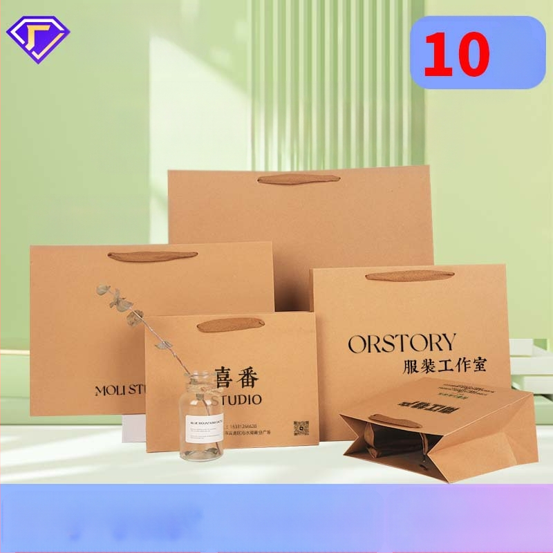 Kraft popieriaus rankinė drabužiams – ofsetinis spausdinimas, logotipas spausdintas, pritaikomas įpakavimas