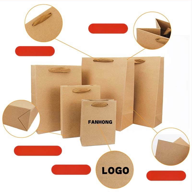 Kraft popieriaus rankinė drabužiams – ofsetinis spausdinimas, logotipas spausdintas, pritaikomas įpakavimas