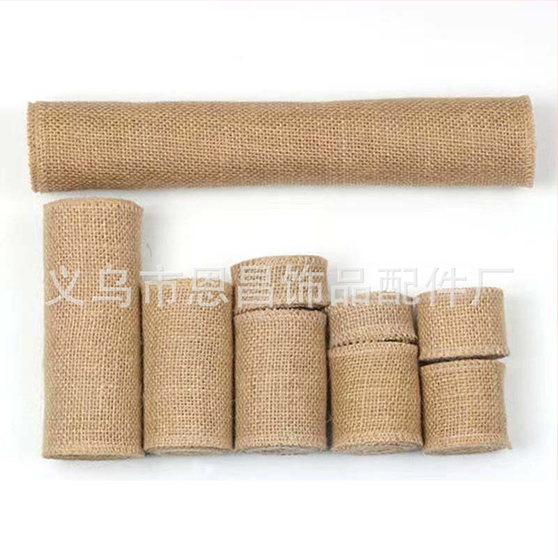 Enchang burlap ruļļa un jutas auduma lentes ar konopju auklu DIY Ziemassvētku rokdarbiem