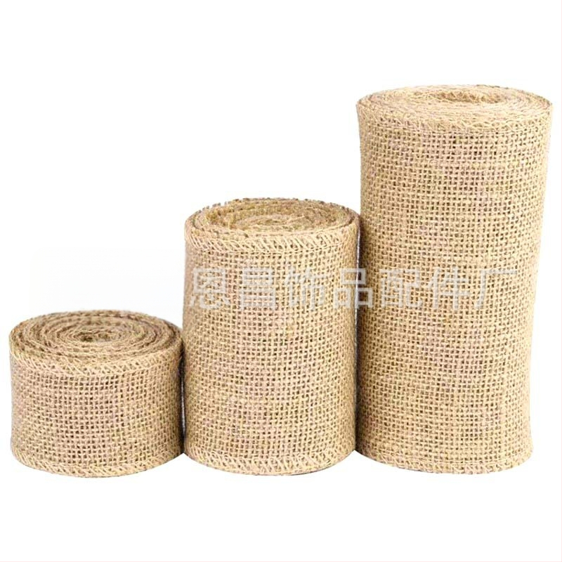 Enchang burlap ritinys ir džuto audinio kaspinai su kanapės virve DIY Kalėdų rankdarbiams