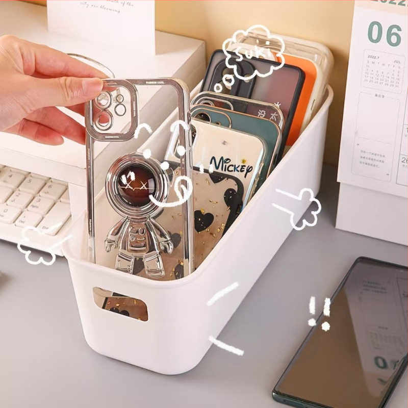 PP пластмасова сгъваема кутия за съхранение, 1 л капацитет, настолен органайзер за дистанционни, канцеларски материали и други, без капак