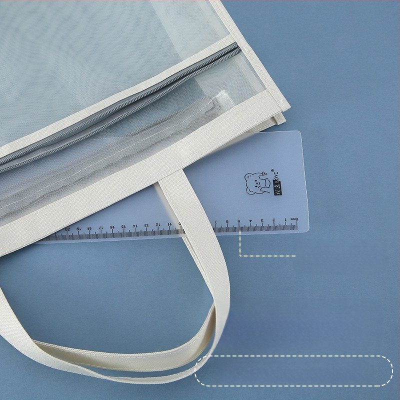 Чанта за изкуство с цип Bai Yi, нейлонова мрежеста конструкция, преносим учебен калъф за рисуване и маркери, модел: хартиен блок