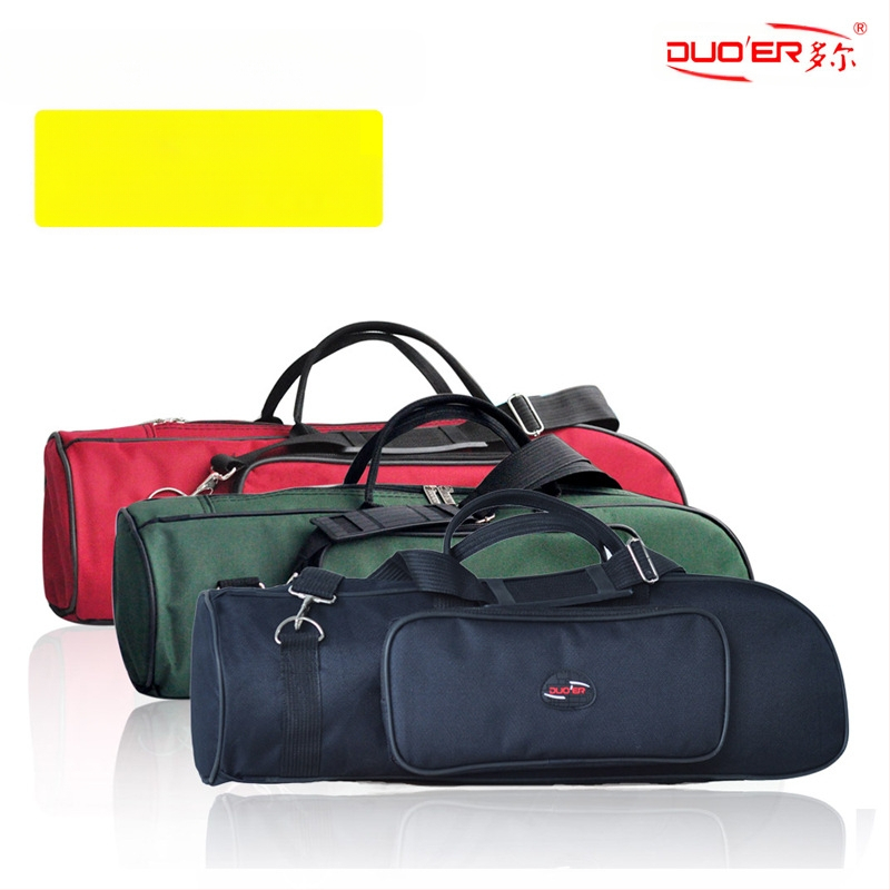 Чанта за музикален инструмент за тромпет с Oxford плат, водоустойчива, извита презрамка за рамо, изпъкнал външен джоб, подплата от нетъкан текстил