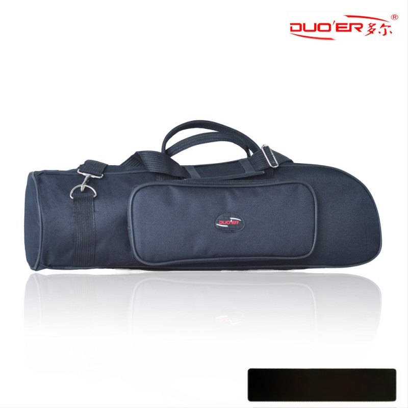 Чанта за музикален инструмент за тромпет с Oxford плат, водоустойчива, извита презрамка за рамо, изпъкнал външен джоб, подплата от нетъкан текстил