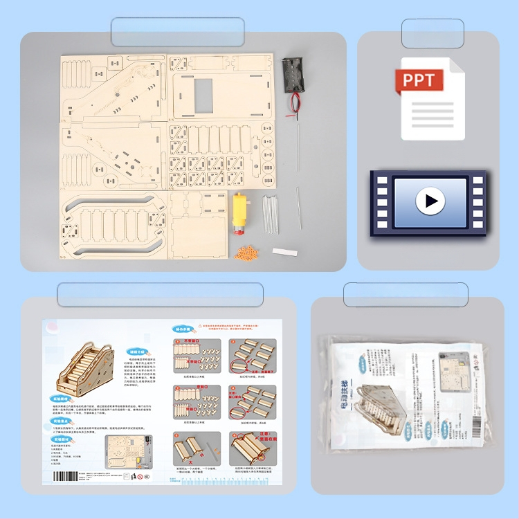 Koka elektriskais lifts bērniem, zinātnes komplekts, DIY STEM aktivitāte, fizikas izglītojoša rotaļlieta, 7–14 gadu vecumā