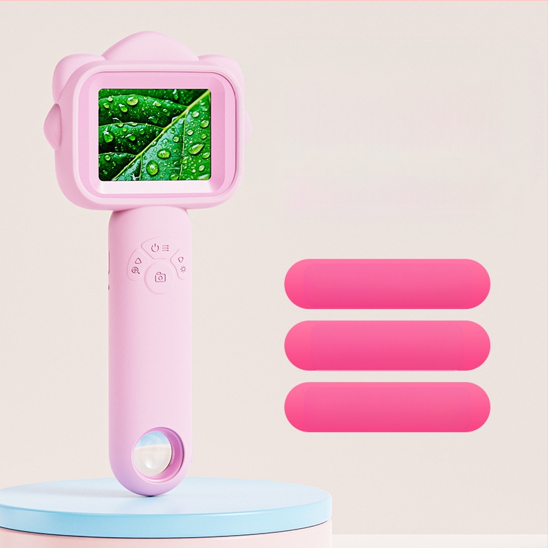 Pārvietojams bērnu mikroskops ar IPS displeju — kukaiņu un augu novērošana, elektrisks, daudzfunkcionāls, plastmasas korpuss