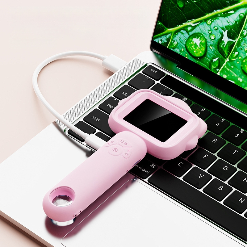 Pārvietojams bērnu mikroskops ar IPS displeju — kukaiņu un augu novērošana, elektrisks, daudzfunkcionāls, plastmasas korpuss