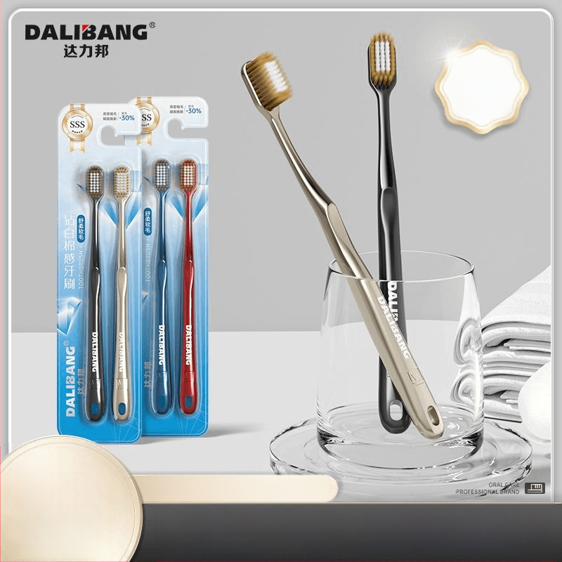 Perie de dinți Dali Bang cu peri moi, protecție pentru gingii, modelul 802, pachet 2 buc., manual