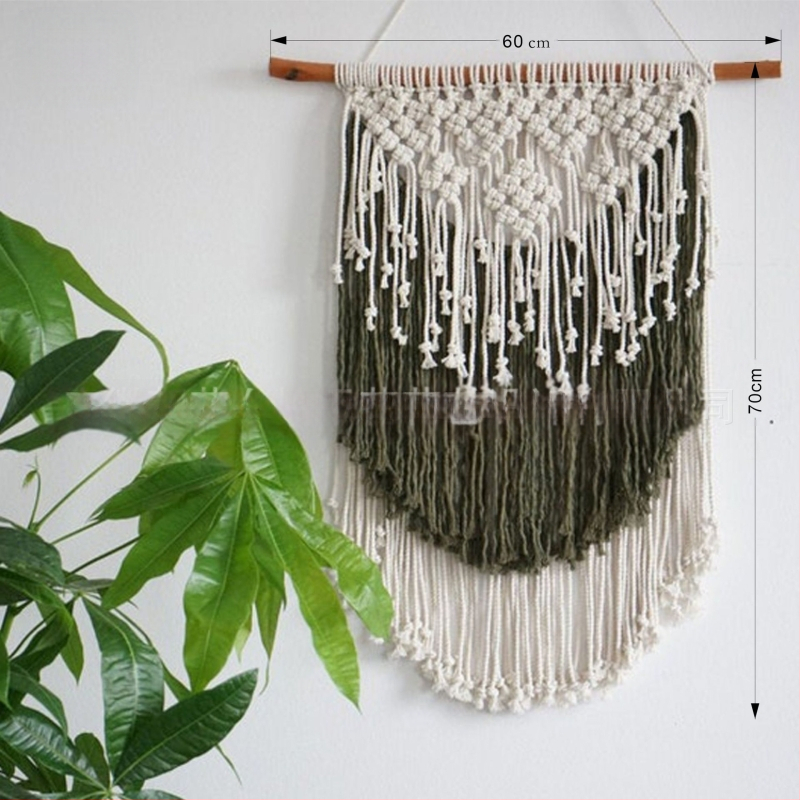 Гоблен за стена в бохемски стил, ръчно тъкан памук, правоъгълна форма с ивици, подходящ за дневна, антре и спалня
