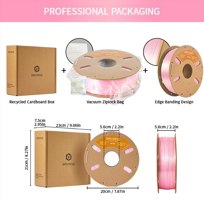 Eryone Silk PLA филамент — кръгло сечение, дължина 330 м, PLA материал