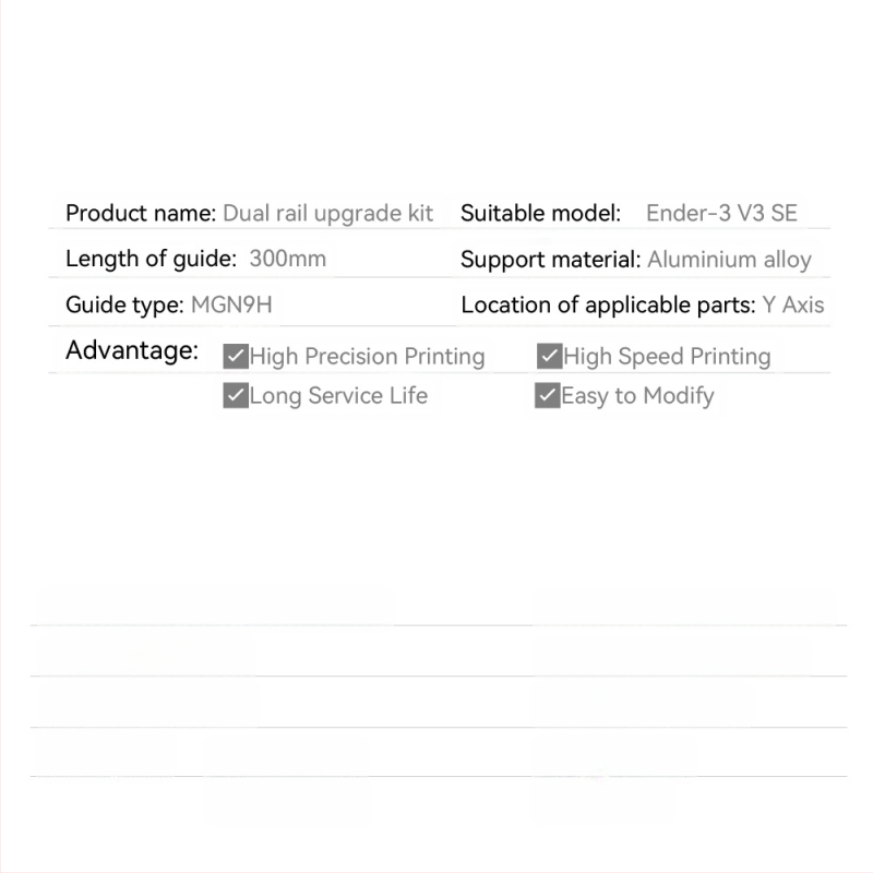 ELVES Ender-3 V3 SE Y-оси с двойни линейни водачи — комплект за ъпгрейд