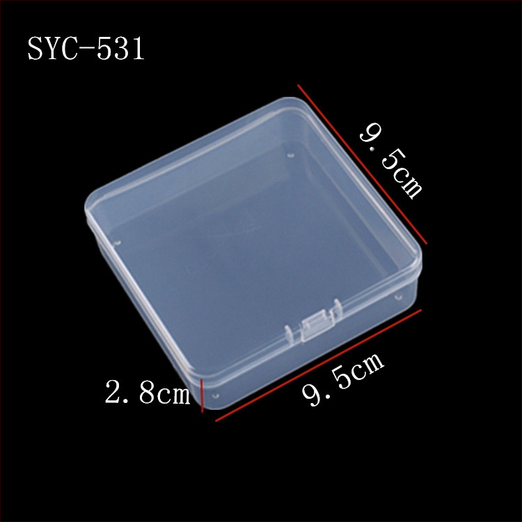 Τετραγωνικό διαφανές κουτί PP από πλαστικό για αποθήκευση με καπάκι, για παιχνίδια και κοσμήματα