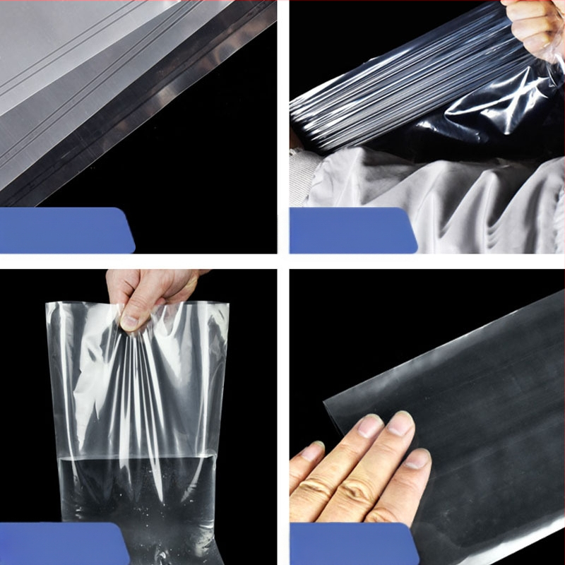 Stiprintas PE pakuotės maišelis, skaidrus, atsparus drėgmei, be logotipo