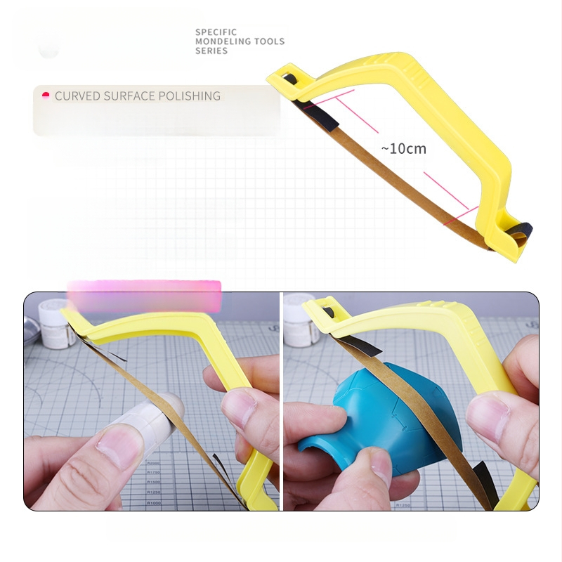 Шлайфмашина с лък 91606 за заоблени повърхности и полиране, комплект с 6 вида абразиви; марка Yousuida; материал пластмаса