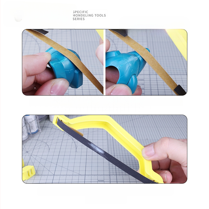 Шлайфмашина с лък 91606 за заоблени повърхности и полиране, комплект с 6 вида абразиви; марка Yousuida; материал пластмаса