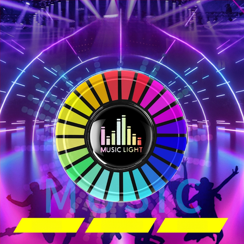 Φωτισμός περιβάλλοντος αυτοκινήτου για εξαεριστήρα, φως με δόνηση ρυθμού και έλεγχο ήχου (5V, qfd111, Kevanly)