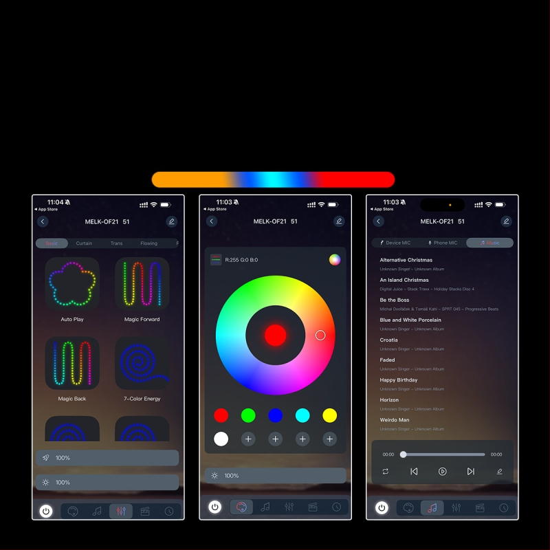 Φωτισμός περιβάλλοντος αυτοκινήτου για εξαεριστήρα, φως με δόνηση ρυθμού και έλεγχο ήχου (5V, qfd111, Kevanly)