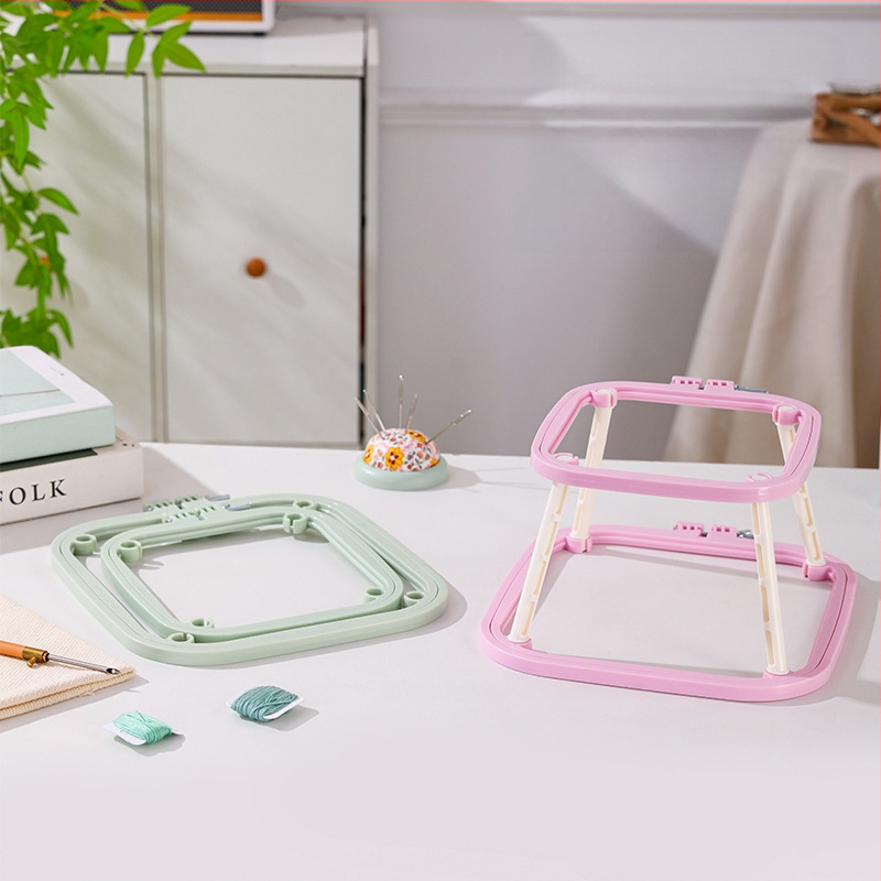 Qingfei ABS пластмасова двойно-слойна регулируема френска настолна рамка за бродерия с кръстат бод