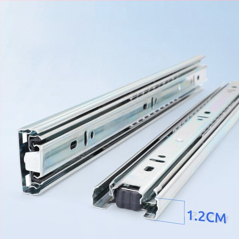 Trosekcijska šina za ladice s amortizerom – Model 35, čelik, galvaniziran, marka Guxin, moderni minimalistički stil