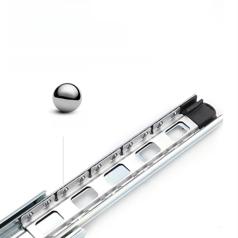 Trosekcijska šina za ladice s amortizerom – Model 35, čelik, galvaniziran, marka Guxin, moderni minimalistički stil