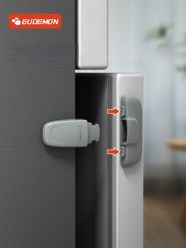 Безопасно заключване за врата на хладилник – клип за фиксация, 2‑частен комплект за плоски врати, обновен модел за вдлъбнати и изпъкнали врати