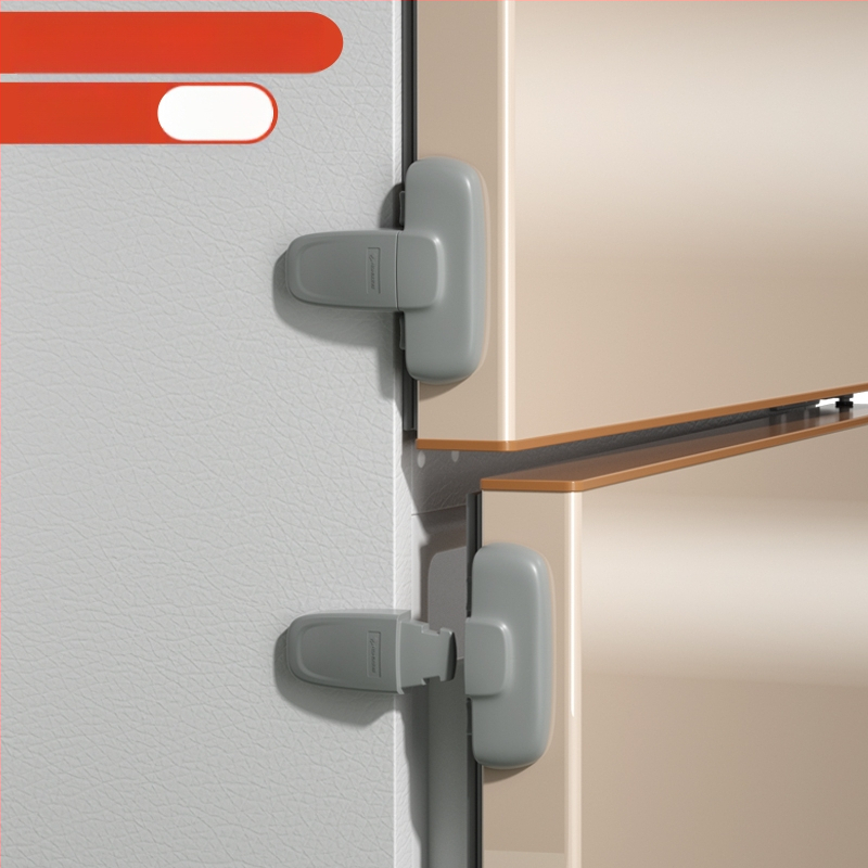 Безопасно заключване за врата на хладилник – клип за фиксация, 2‑частен комплект за плоски врати, обновен модел за вдлъбнати и изпъкнали врати