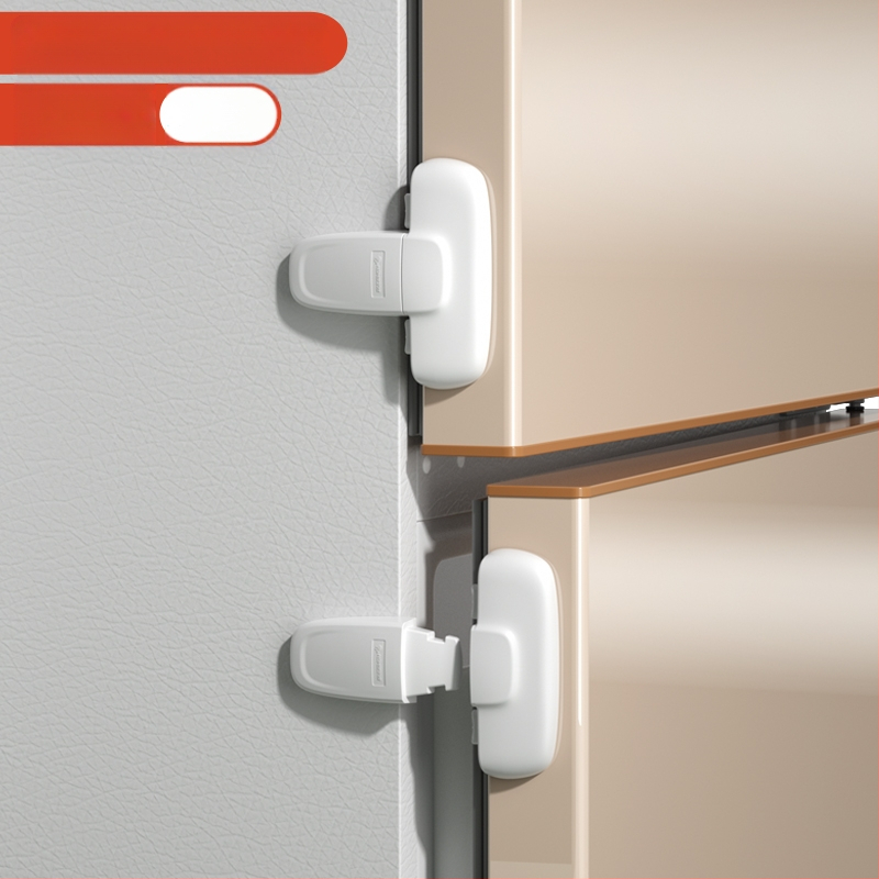 Безопасно заключване за врата на хладилник – клип за фиксация, 2‑частен комплект за плоски врати, обновен модел за вдлъбнати и изпъкнали врати