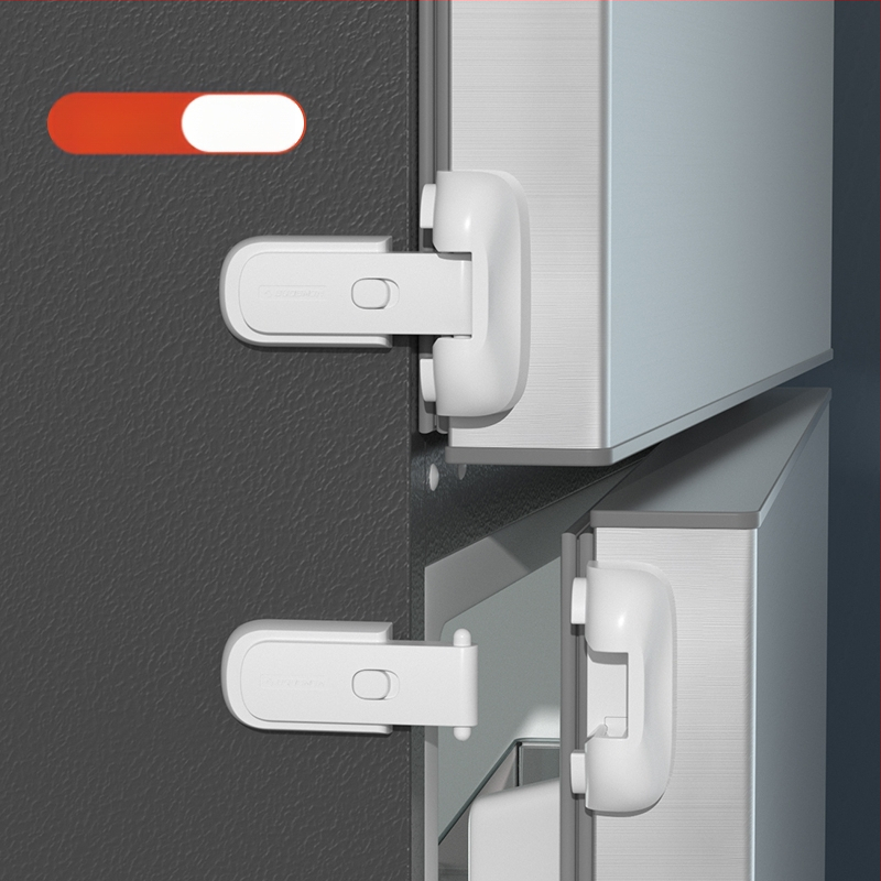 Безопасно заключване за врата на хладилник – клип за фиксация, 2‑частен комплект за плоски врати, обновен модел за вдлъбнати и изпъкнали врати