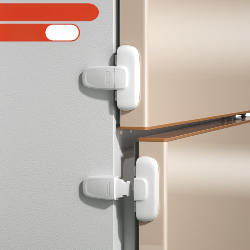 Безопасно заключване за врата на хладилник – клип за фиксация, 2‑частен комплект за плоски врати, обновен модел за вдлъбнати и изпъкнали врати