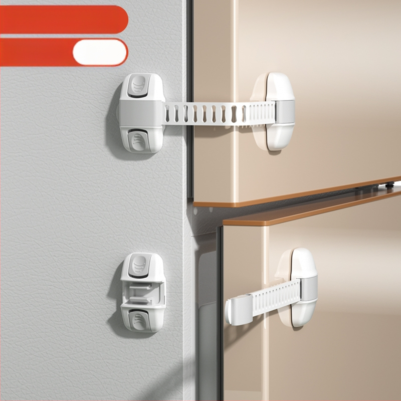Безопасно заключване за врата на хладилник – клип за фиксация, 2‑частен комплект за плоски врати, обновен модел за вдлъбнати и изпъкнали врати