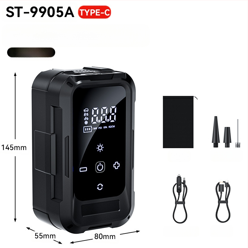 Bekontaktis belaidis siurblys padangoms automobiliams ir dviračiams - 11.1V, 25 L/min, <80W, skaitmeninis ekranas, dviguba maitinimo šaltinis