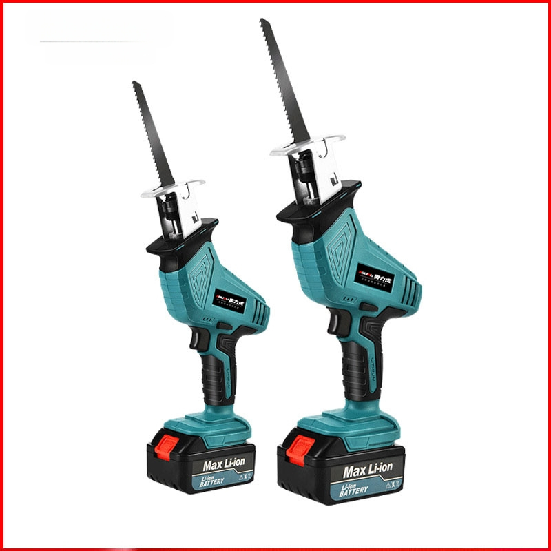 Реципрочен трион с литиева акумулаторна батерия, 21V; за рязане на дърво, метал и пластмаса; включва зарядно и нож за трион