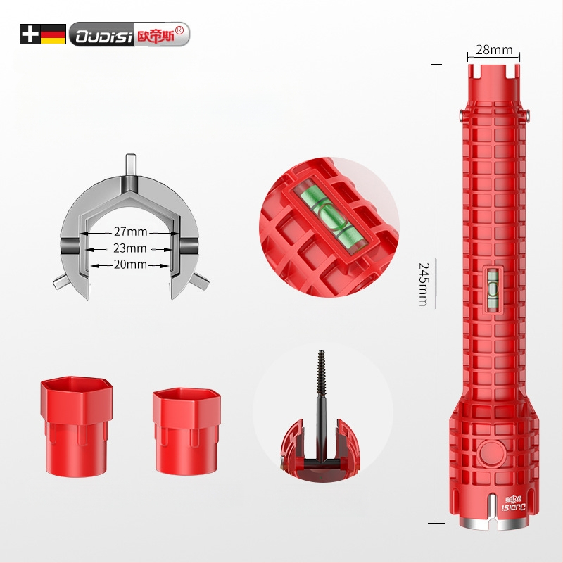 Otis осем в едно мултифункционално средство за сваляне на смесителя за мивка – пластмасова конструкция, тръбен ключ, за кухня и баня