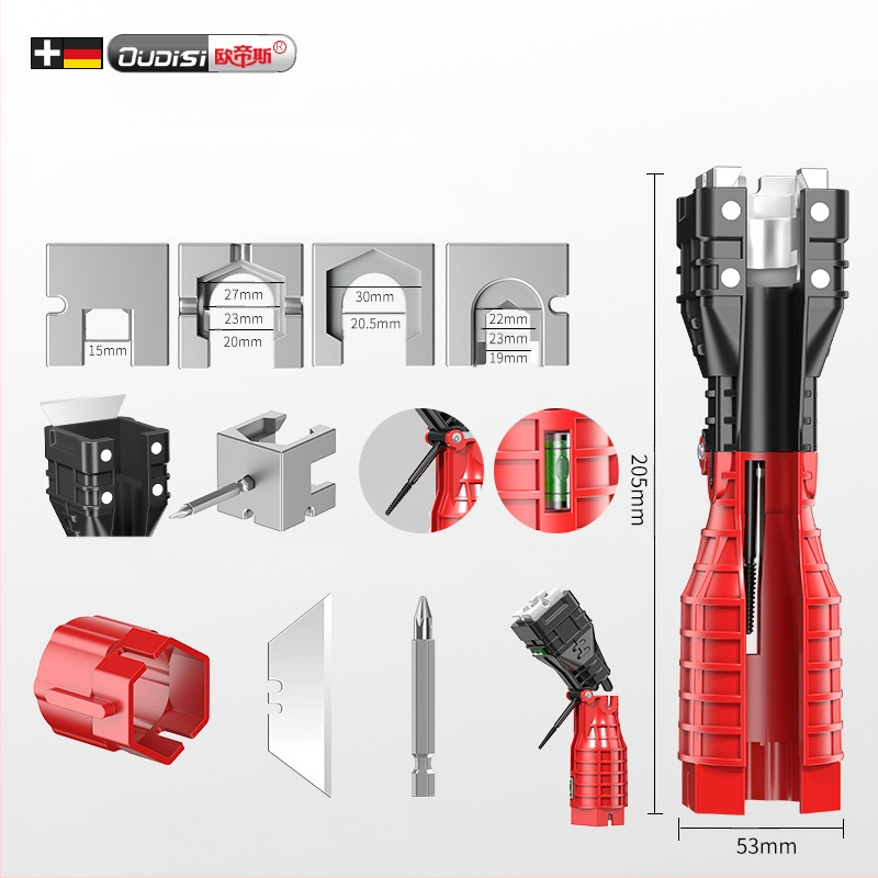 Otis осем в едно мултифункционално средство за сваляне на смесителя за мивка – пластмасова конструкция, тръбен ключ, за кухня и баня