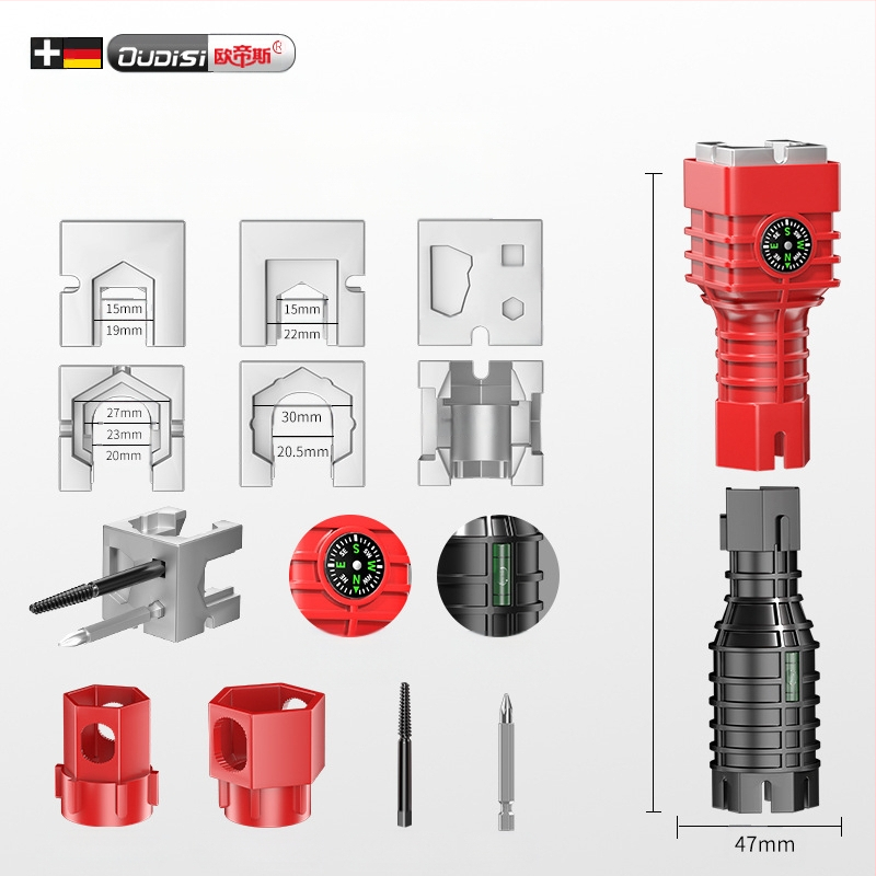Otis осем в едно мултифункционално средство за сваляне на смесителя за мивка – пластмасова конструкция, тръбен ключ, за кухня и баня