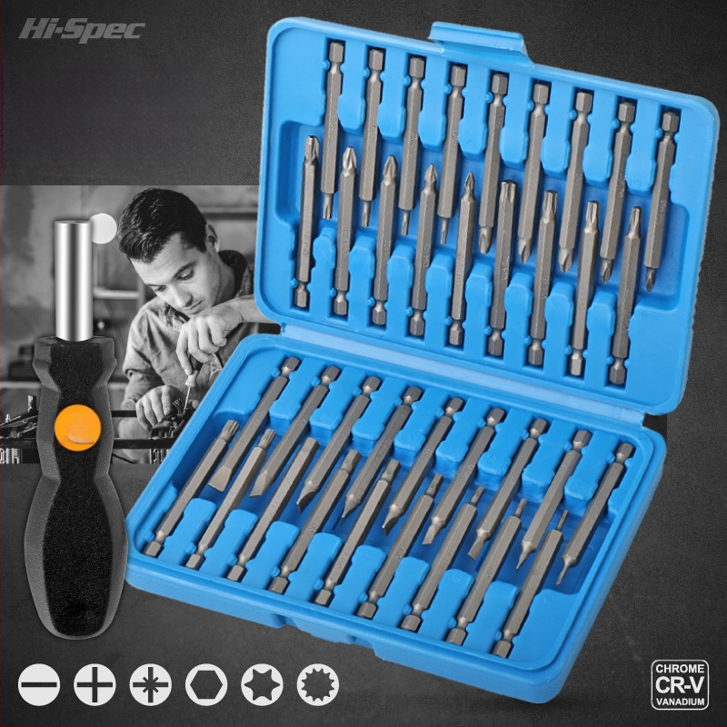 Veržtuvų rinkinys: daugiafunkcinis, su specialių formų Philips ir Torx bitais, laikiklis su sleeve, bitai iš anglinio plieno