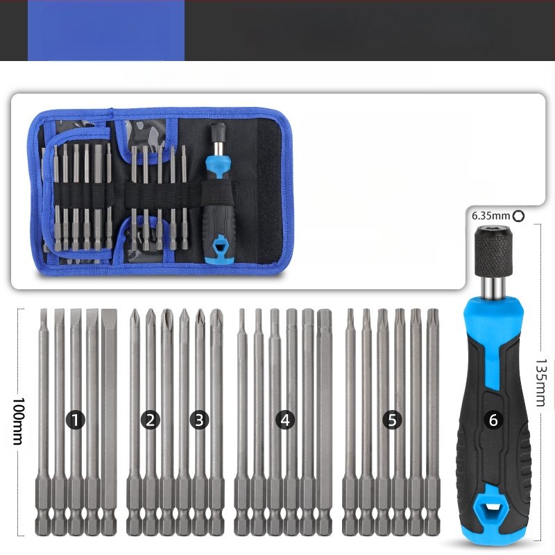 Veržtuvų rinkinys: daugiafunkcinis, su specialių formų Philips ir Torx bitais, laikiklis su sleeve, bitai iš anglinio plieno