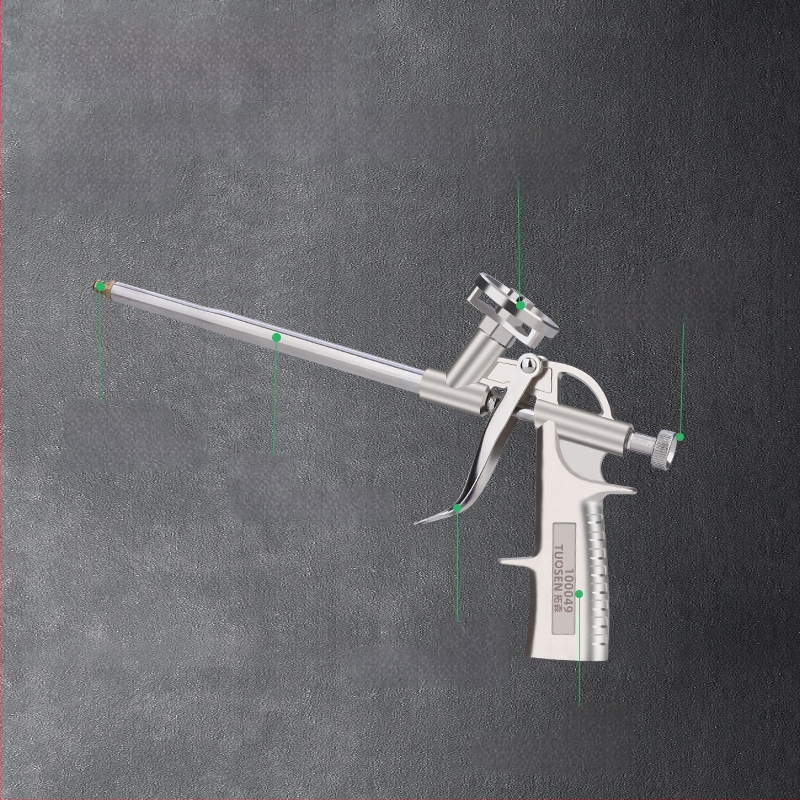 Пистолет за полиуретанова уплътнителна пяна, лесно почистващ се, корпус от сплав, за уплътняване при климатични системи, прозорци и врати