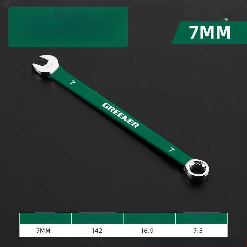 Комплект двуфункционални гаечни ключове с отворен край и шестограмен дизайн; изработени от хром-ванадий стомана.