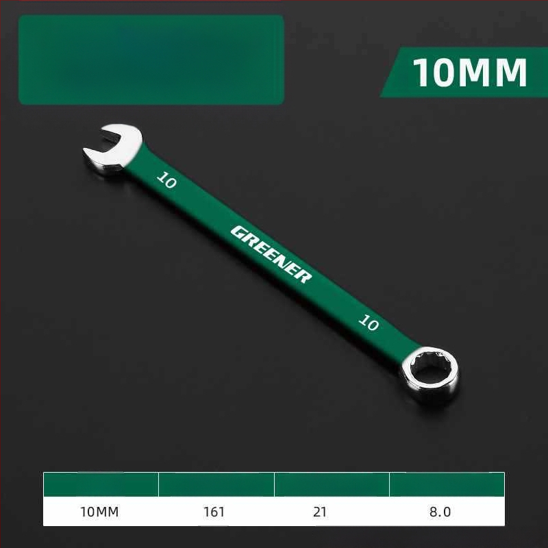 Комплект двуфункционални гаечни ключове с отворен край и шестограмен дизайн; изработени от хром-ванадий стомана.