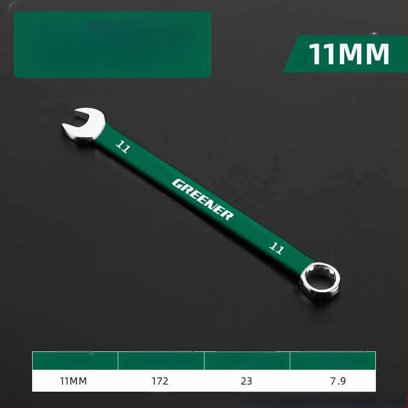 Комплект двуфункционални гаечни ключове с отворен край и шестограмен дизайн; изработени от хром-ванадий стомана.