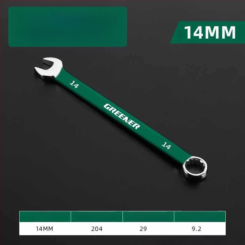 Комплект двуфункционални гаечни ключове с отворен край и шестограмен дизайн; изработени от хром-ванадий стомана.