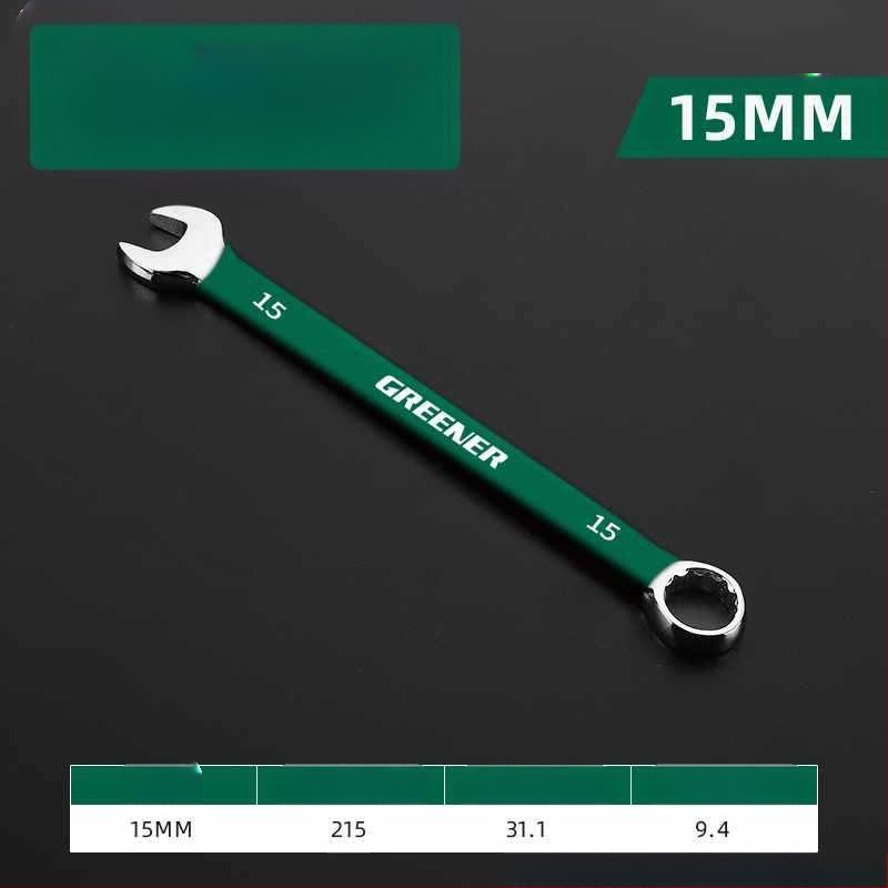 Комплект двуфункционални гаечни ключове с отворен край и шестограмен дизайн; изработени от хром-ванадий стомана.