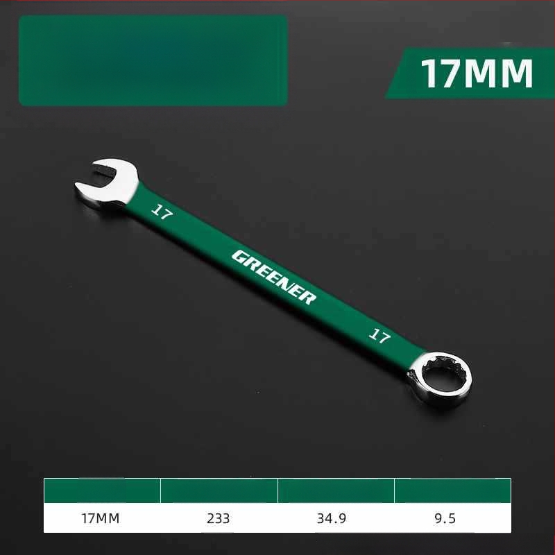 Комплект двуфункционални гаечни ключове с отворен край и шестограмен дизайн; изработени от хром-ванадий стомана.