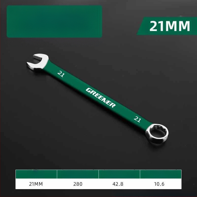 Комплект двуфункционални гаечни ключове с отворен край и шестограмен дизайн; изработени от хром-ванадий стомана.