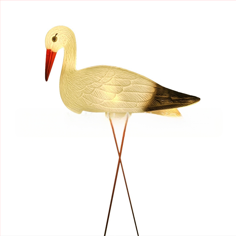 Декоративен модел на птица за двор, PE материал, blow molding, симулиран бял птичен модел, пасторален стил