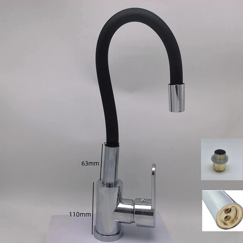 Nerūdijančio plieno virtuvės čiaupas, pasukamas trijų srautų maišymo čiaupas su keramikos disko vožtuvu, elektroplatinis paviršius