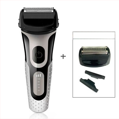 Ηλεκτρική ξυριστική μηχανή με πλωτή κεφαλή, τρία κινούμενα λεπίδια, πλένεται, διάρκεια μπαταρίας 80 λεπτών, φόρτιση 2 ωρών