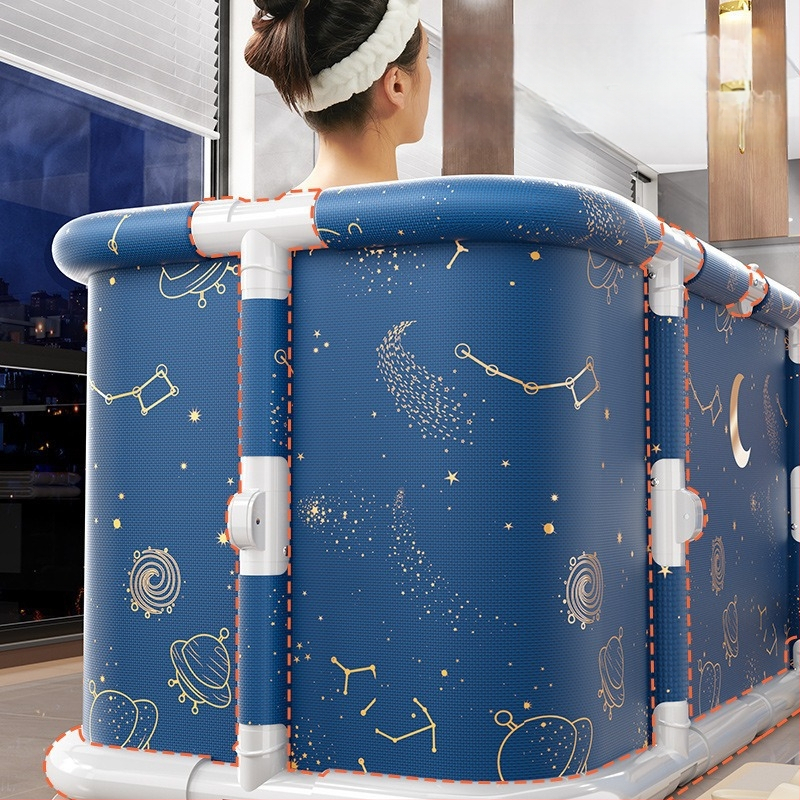 Sulankstomas vonios kibiras suaugusiems – PVC medžiaga, sulankstomas dizainas su garuojančiomis burbulėmis, tinka voniai, prekės ženklas Ooni Bear